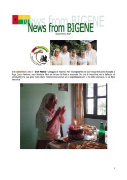 Settembre 2014 - Missionari di Bigene
