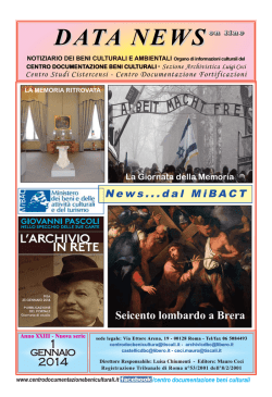 Gennaio edizione completa - Centro Documentazione beni Culturali