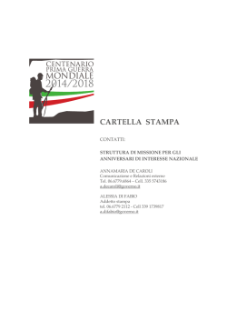 CARTELLA STAMPA - Centenario Prima Guerra Mondiale 2014-2018