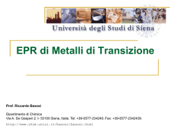 EPR di Metalli di Transizione - Dipartimento di Biotecnologie