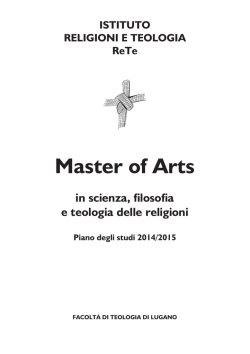 Master of Arts in Scienza, filosofia e teologia delle religioni FTL