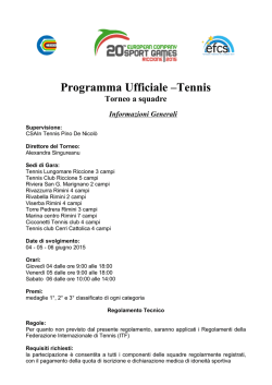 Programma Ufficiale –Tennis