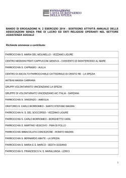 elenco ammessi - Fondazione Carispezia