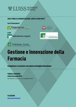 BROCHURE Gestione Innovazione Farmacia 2014 III edIZIONE