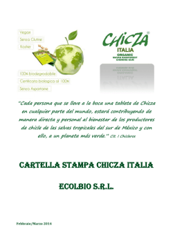 CARTELLA STAMPA CHICZA ITALIA Ecolbio s.r.l.