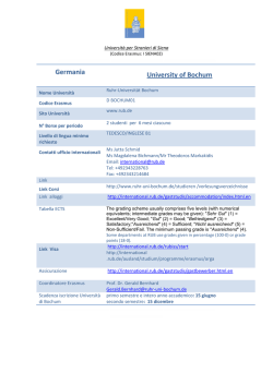 Ruhr-Universität Bochum - Università per Stranieri di Siena