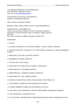 6 Dicembre 2014 - Accademia fiorentina di papirologia e studi sul