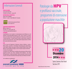Patologie da HPV e pro lassi vaccinale, programmi di estensione a