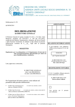 DDG ULSS 10 n. 472/2014 - Gazzetta Amministrativa