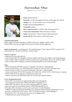 Curriculum Vitae Aggiornato al 10/01/2014