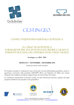 CE. ST. IN. GEO. 2014 – 2015 - "Benvenuto Cellini"