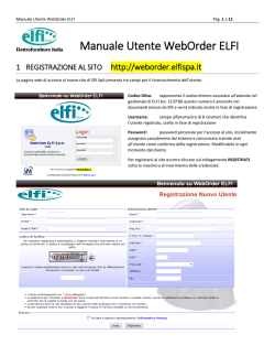 Manuale Utente WebOrder ELFI