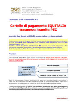 CRC 35_2014 Cartelle di pagamento EQUITALIA