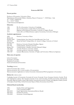 CV and Publications (pdf) - Università degli Studi di Siena