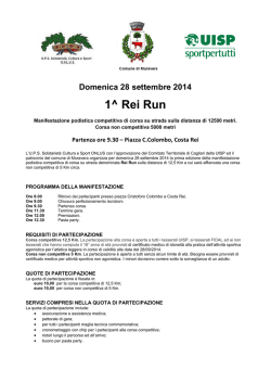 Domenica 28 settembre 2014 1^ Rei Run