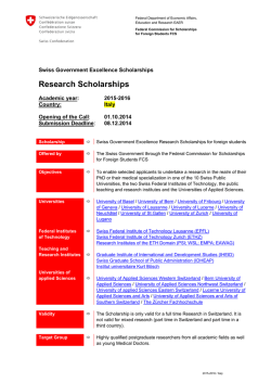 Research Scholarships - Ministero degli Affari Esteri