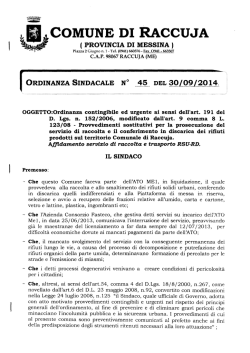 ordinanza sindacale n° 45 del 30/09/2014