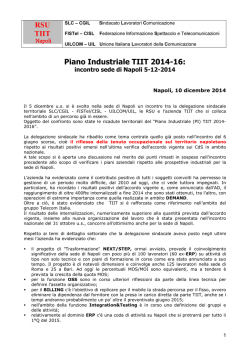 TIIT Napoli: Comunicato sindacale incontro territoriale 5-12