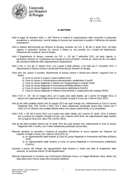 decreto rettorale n. 272 del 4 novembre 2014