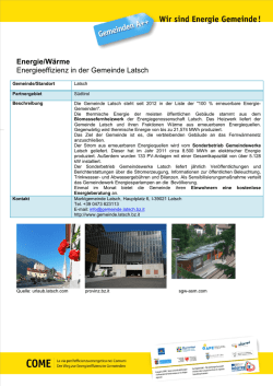 Energie/Wärme Energieeffizienz in der Gemeinde Latsch