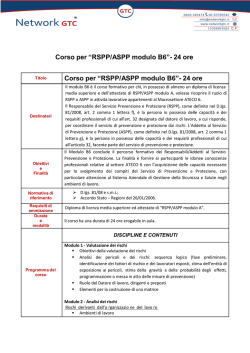 “RSPP/ASPP modulo B6”- 24 ore