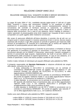 Relazione Consip 2013 - Comune di Reggio Emilia