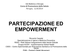 partecipazione ed empowerment - Università degli Studi di Perugia