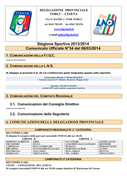 Stagione Sportiva 2013/2014 Comunicato Ufficiale N°34