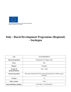 PSR Sardegna 2014-2020 trasmesso alla Commissione Europea