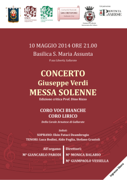 concerto messa solenne - Associazione Culturale Corale Arnatese