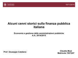 Cenni storici sulla finanza locale in Italia (a cura di Muzi)