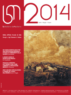 Aprile - Giugno 2014 (pdf - 702 KB) - Ordine Provinciale dei Medici