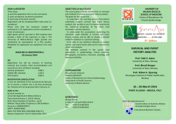 Brochure Statisticalps 2014 - Statistica Medica ed Epidemiologia
