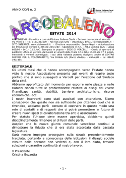 Arcobaleno Estate 2014 - Sezione Provinciale di Vercelli
