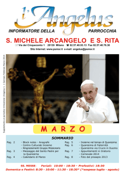 M A R Z O - Parrocchia di S. Michele Arcangelo e S. Rita