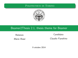 Beamer2Thesis 2.1, thesis theme for Beamer