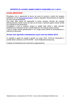 Offerte lavoro 21.11.2014 - Informagiovani Recanati