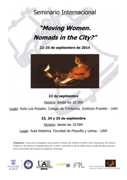 “Moving Women. Nomads in the City?” 22-25 de