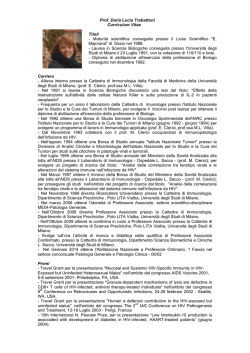 Prof. Daria Lucia Trabattoni Curriculum Vitae Titoli