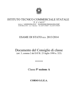 Documento del Consiglio di classe - Istituto Tecnico Commerciale