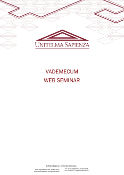 vademecum web seminar - Università Telematica Unitelma Sapienza