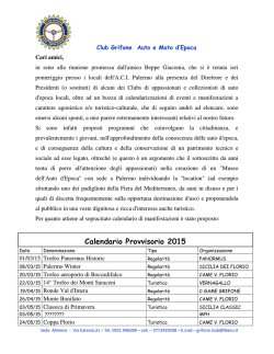 Resoconto riunione ACI Palermo e Calendario Provvisorio