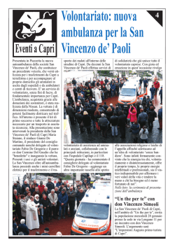 Volontariato: nuova ambulanza per la San Vincenzo de