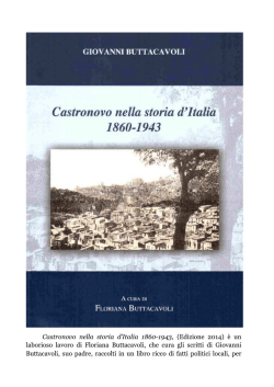 Castronovo nella storia d`Italia 1860-1943, (Edizione