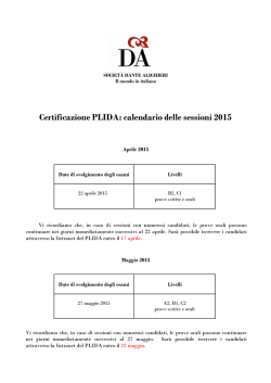 Certificazione PLIDA: calendario delle sessioni 2015
