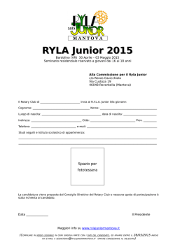 All.1 Form - RYLA JUNIOR MANTOVA