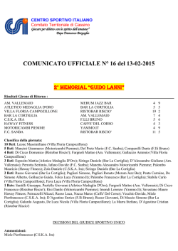 Calcio a 5 - Comunicato Ufficiale N. 16/2014-2015