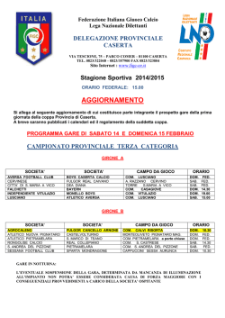 aggiornamento programma gare del 14-15 feb. 2015 - FIGC