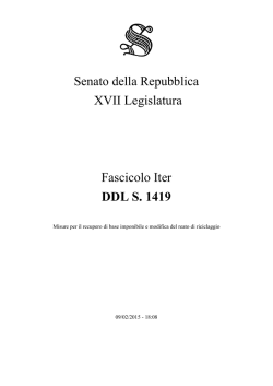 Senato della Repubblica XVII Legislatura Fascicolo Iter DDL S. 1419