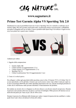 www.sagnature.it Primo Test Garmin Alpha VS Sportdog Tek 2.0